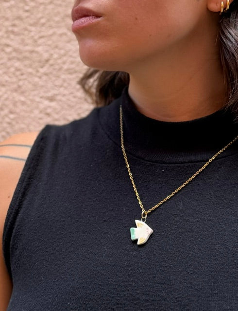 Collier pendentif en céramique